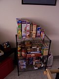 My boyfriend is obsessed with grocery shopping, so we had to buy a rack to store the overflow. 